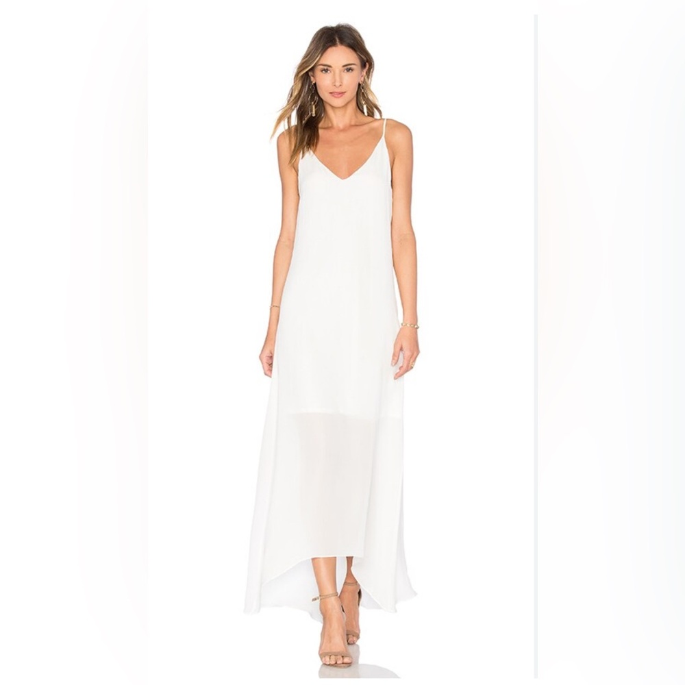 Rory Beca Cream Sleeveless Maxi Dress with Spaghetti Straps M